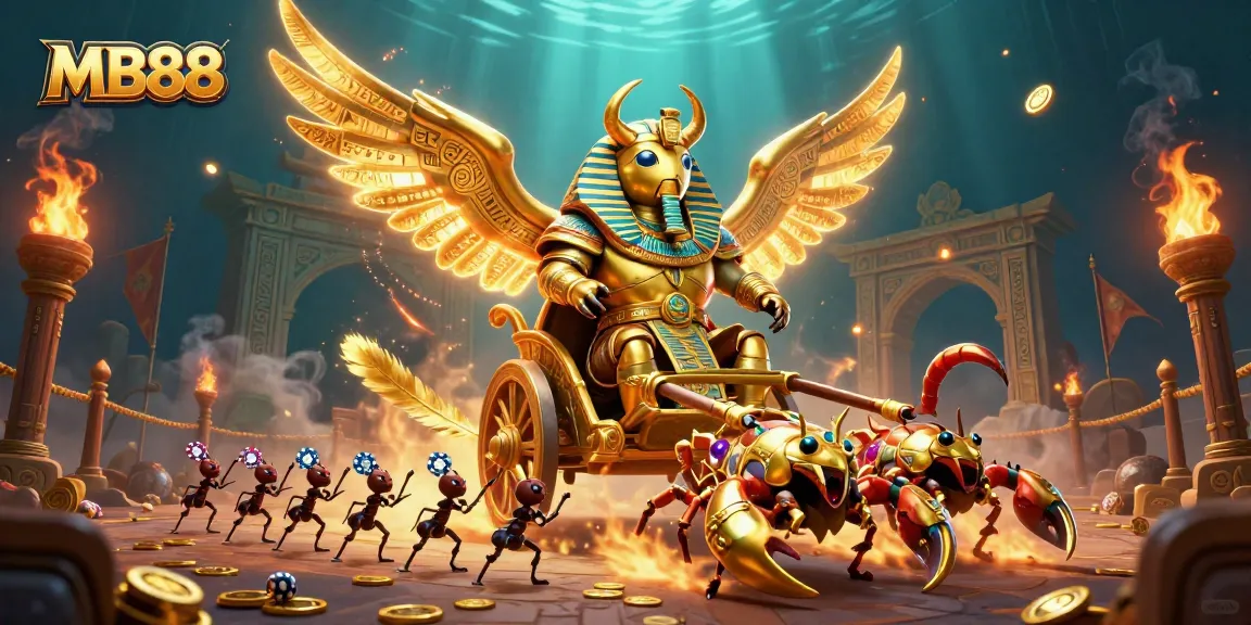 Experience thrilling moments with MB88 as the colossal golden beetle leads an exhilarating casino adventure.