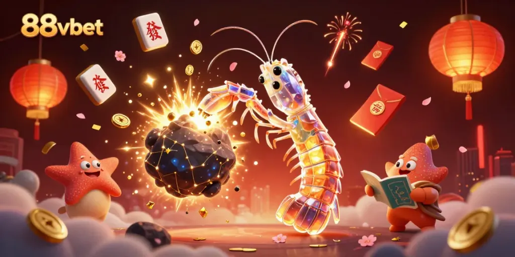 Experience action-packed gameplay with 88vbet in vibrant 3D casino-themed illustration.
