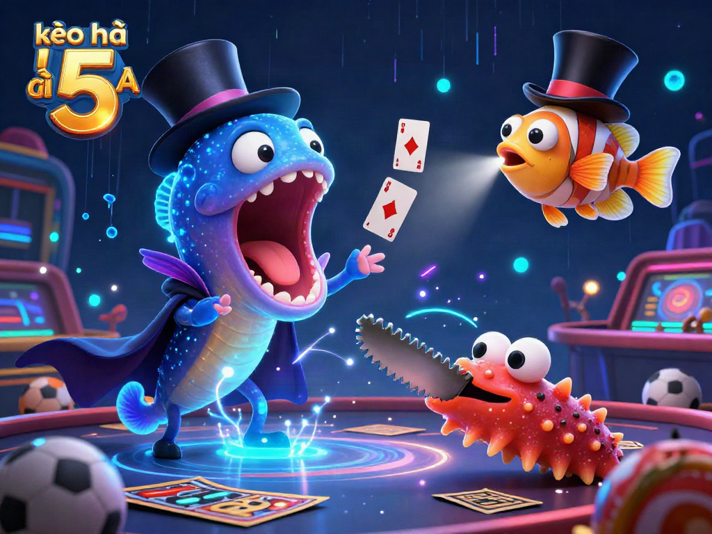 Engage with kèo nhà cái 5's vibrant betting atmosphere featuring unique deep-sea characters and exciting gambling elements.