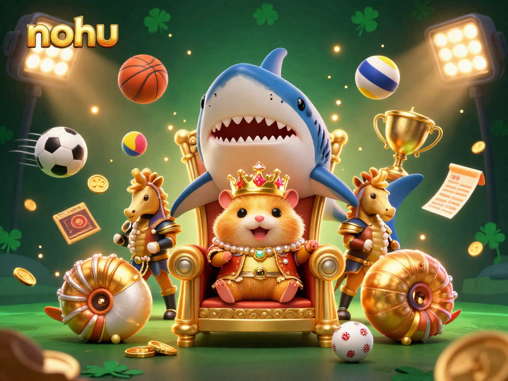 Nohu leads a vibrant sports betting kingdom with a golden hamster king, showcasing rich gambling dynamics.