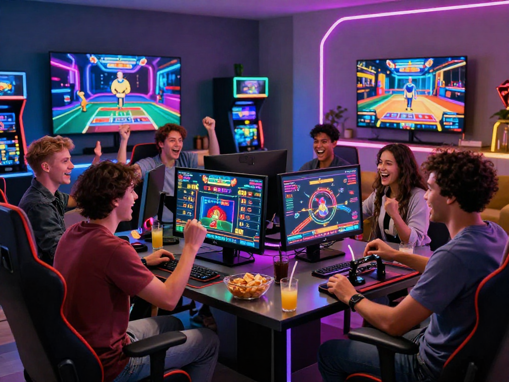 Giocatori divertenti nei migliori casino online, immersi in un'esperienza di gioco vibrante.