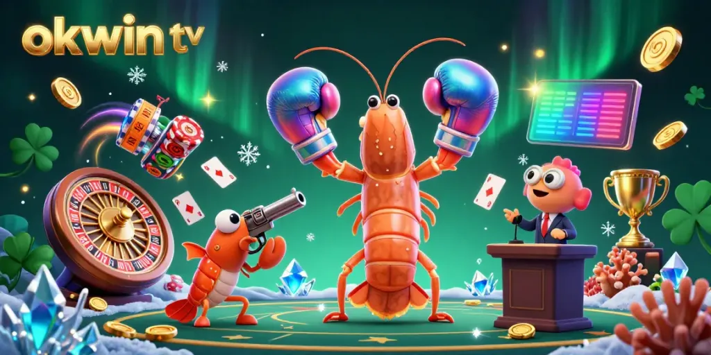 Engage with Okwin TV's colorful casino experience featuring lively characters and dynamic game elements.