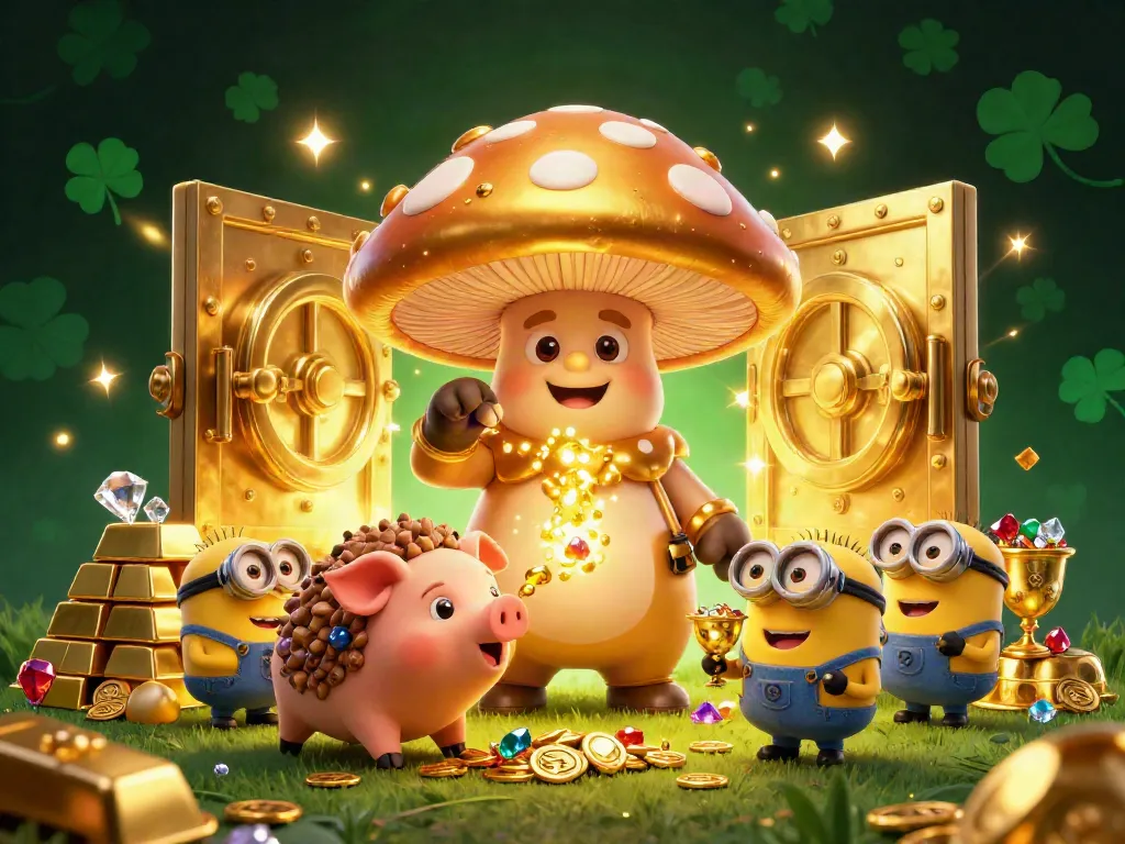 Experience gaming magic with the enchanting 789F mushroom wizard and his treasure-seeking companions