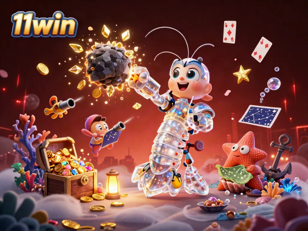 Experience winning moments with 11win in this vibrant underwater casino adventure bursting with color and gems.
