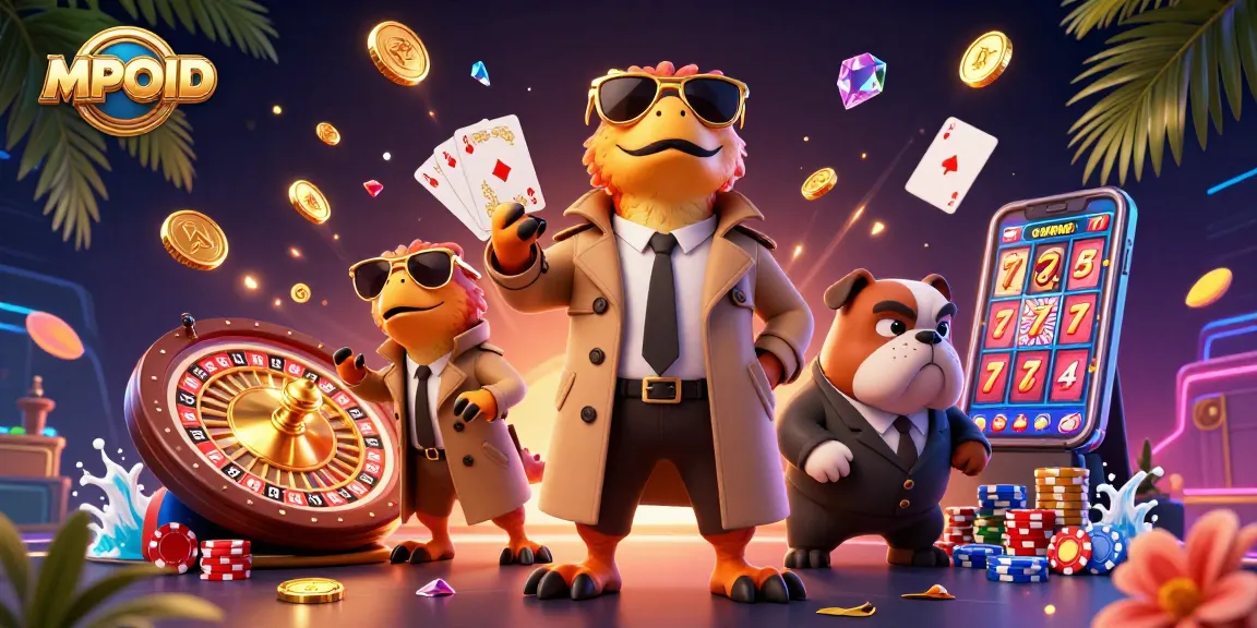MPOID raptors in trench coat amusingly try entering a VIP casino lounge while bouncer scrutinizes them.