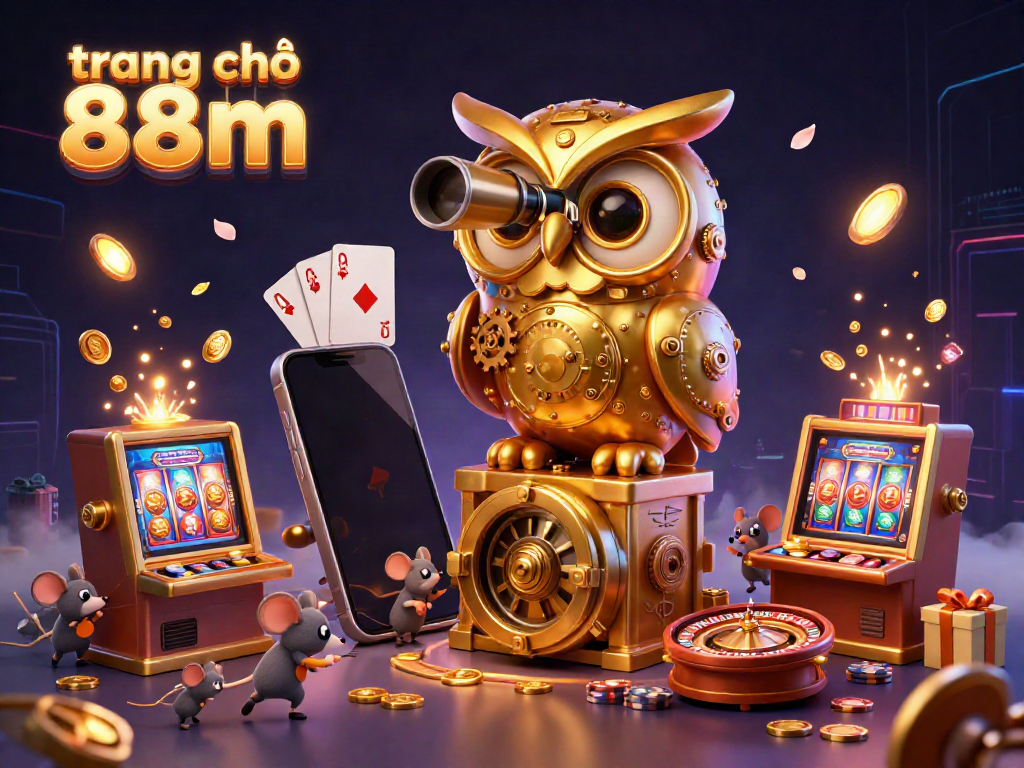 Engage with dynamic gameplay at trang chủ 88m featuring an owl scanning for slots and gold coins.