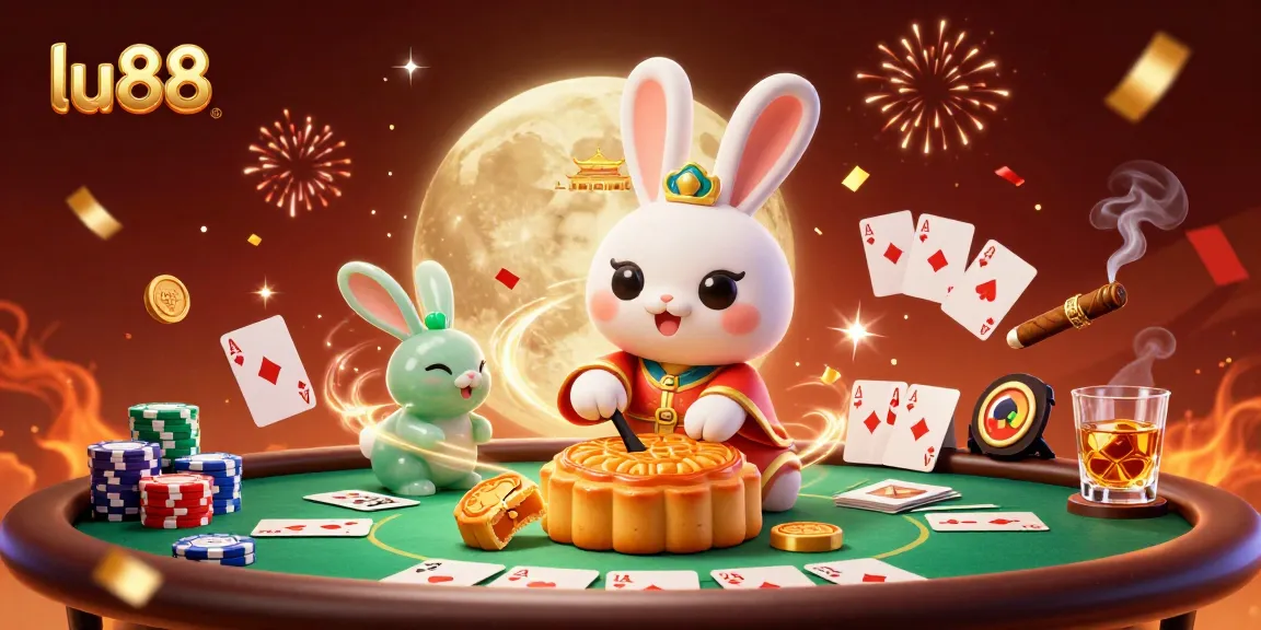 Experience thrilling gameplay with the lu88 moon rabbit as it reveals poker chips from golden mooncakes, symbolizing luck and fortune.