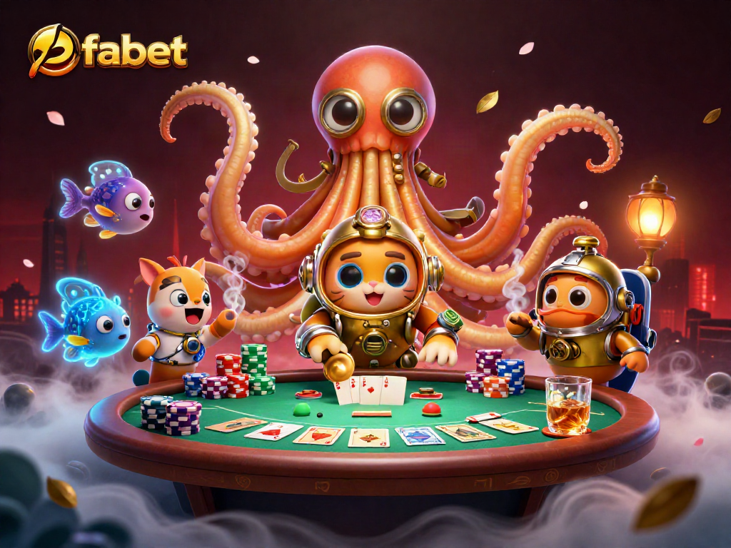 Join fabet's thrilling underwater casino adventure with a kraken, diving cat, and poker chips!