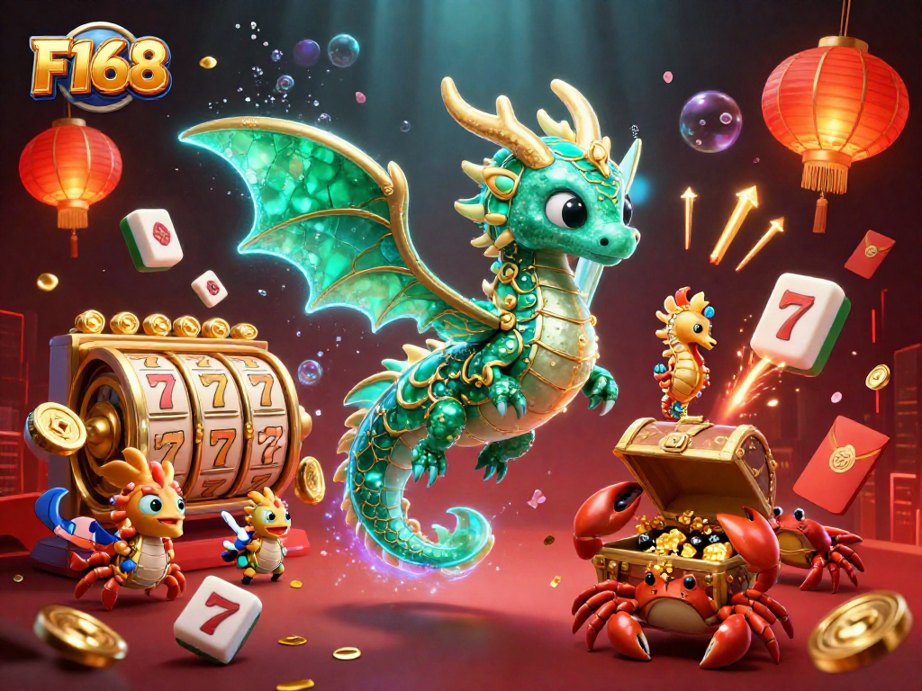 Spin the reels and win big with F168's vibrant 3D underwater casino adventure.