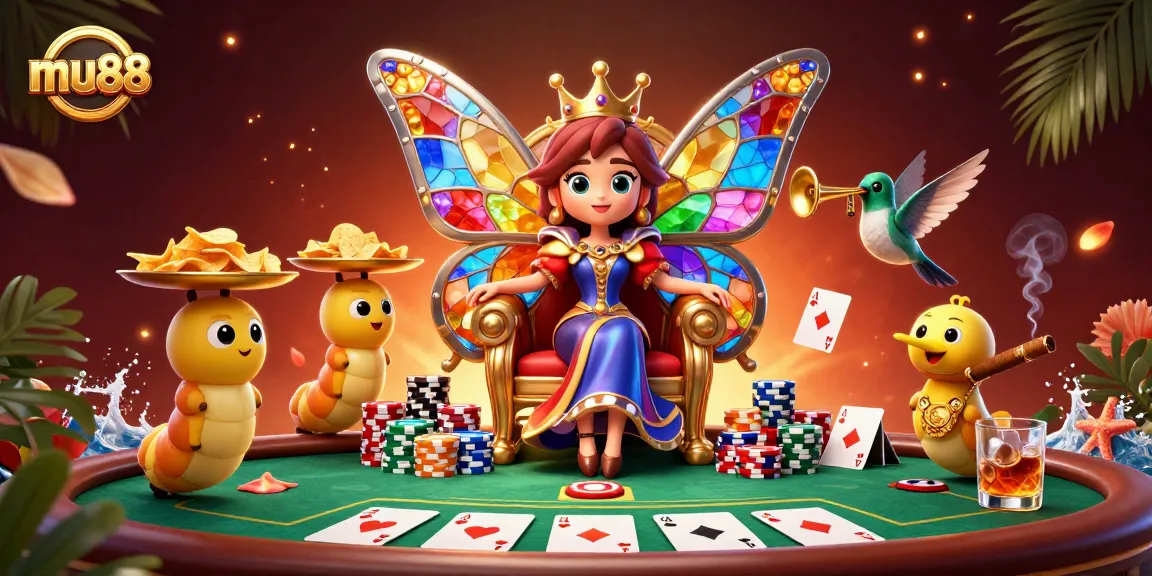 Bet and win big at mu88 with vibrant 3D cartoon illustration of a casino scene