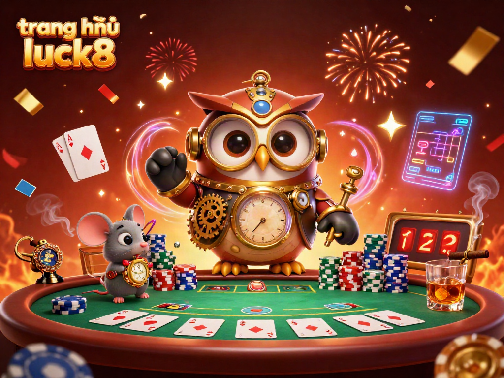 Engage with the vibrant world of trang chủ luck8 through this dynamic steampunk casino scene filled with action and excitement.