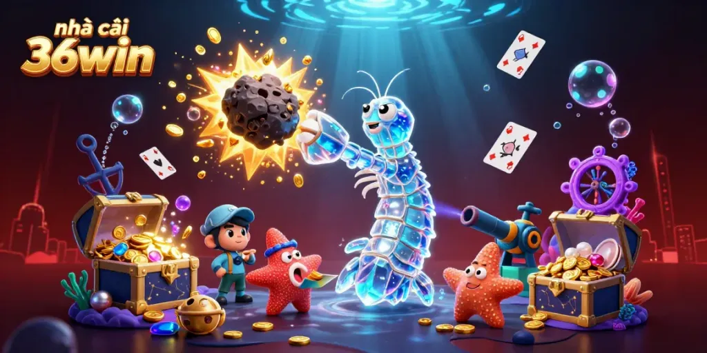 Experience the excitement of Nhà cái 36win with stunning 3D visuals of gameplay and casino elements.