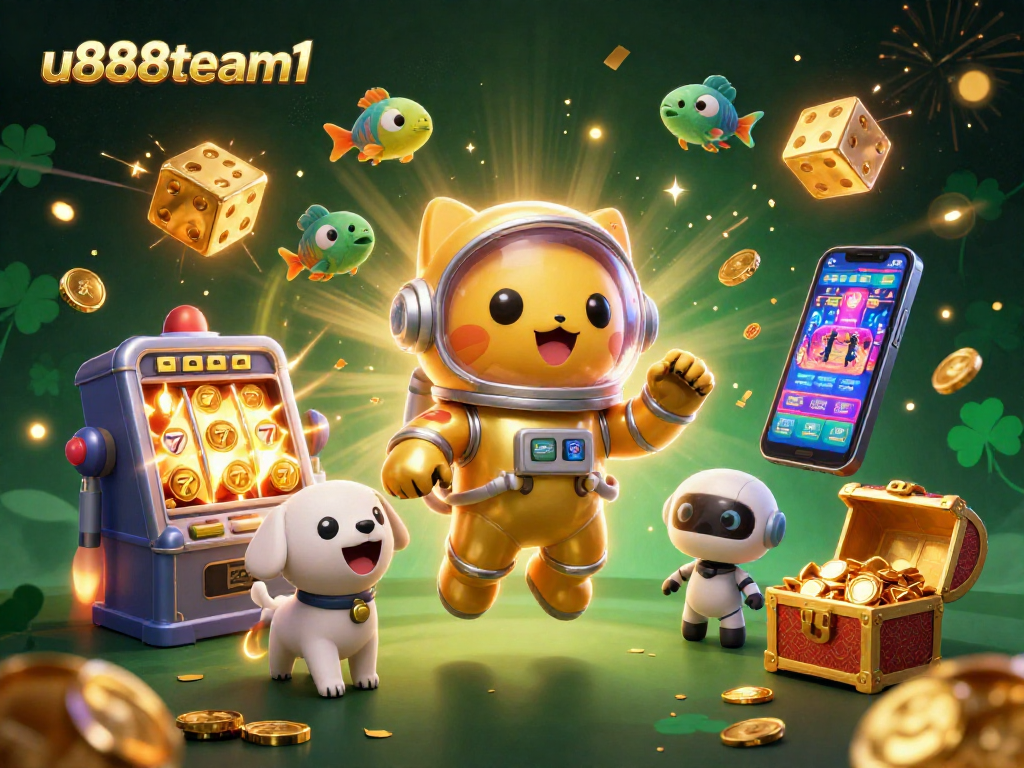Experience the u888team1 jackpot burst with vibrant casino elements and space-themed adventure.