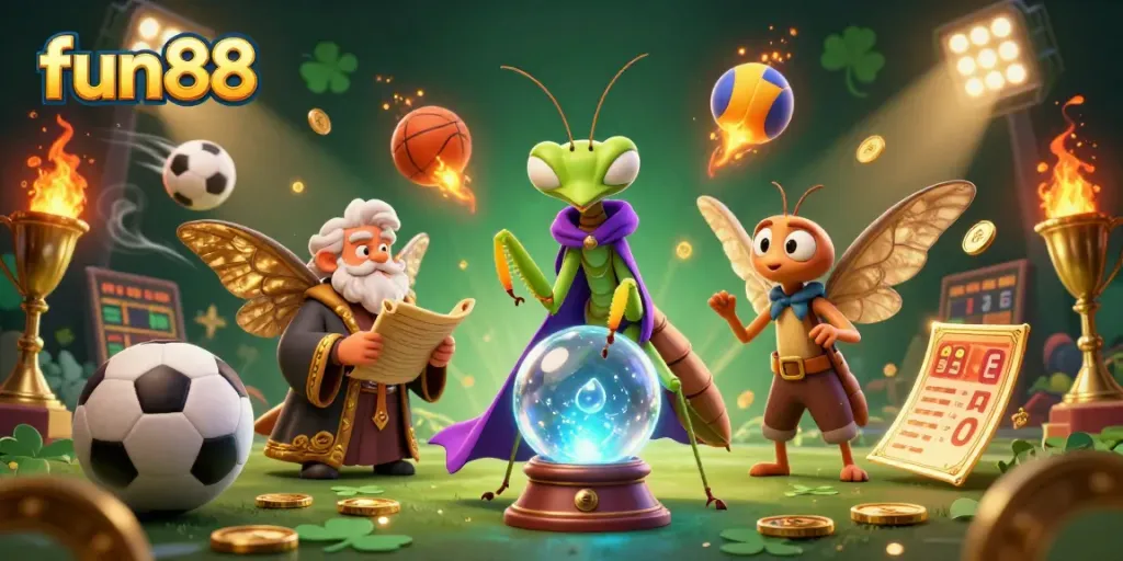 Engage in thrilling fun88 sports betting actions with vibrant characters, dynamic elements, and casino excitement.