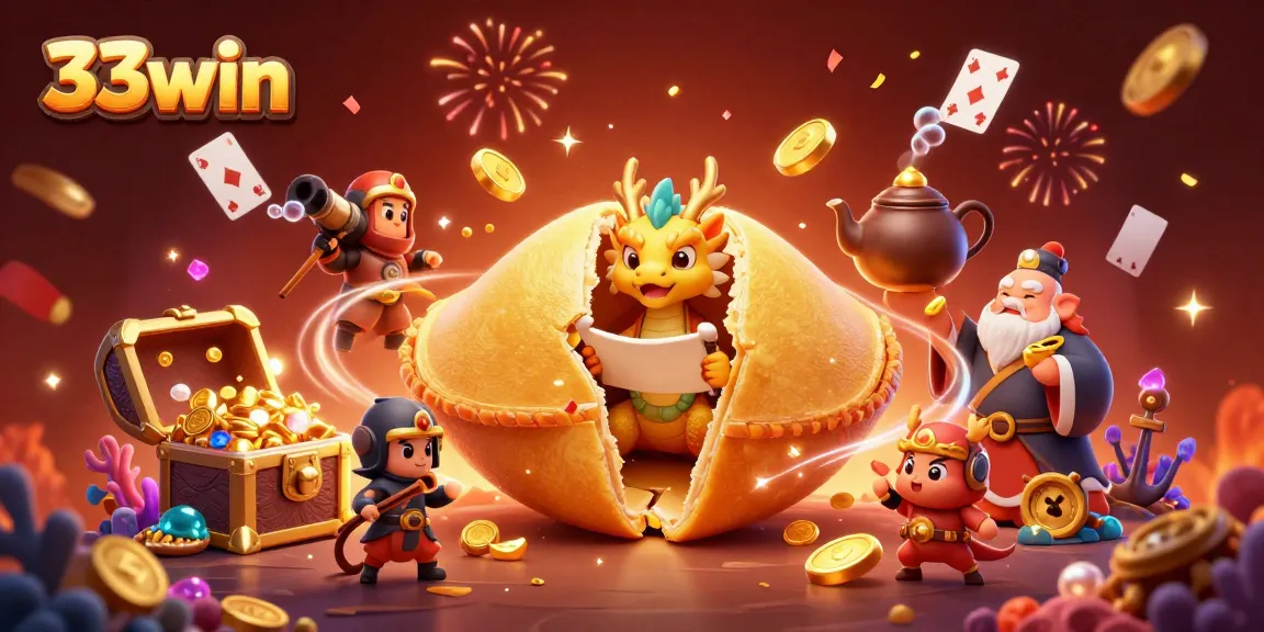 Engage in thrilling gameplay at 33win, featuring vibrant casino elements and golden celebrations.
