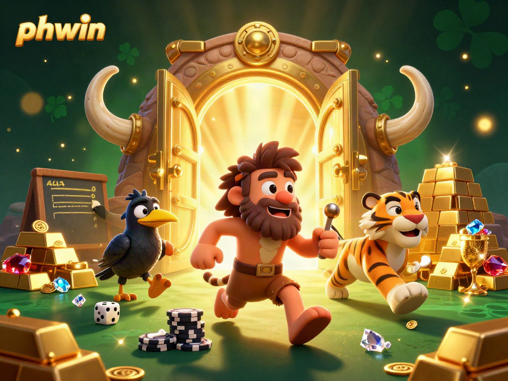 Win big at phwin's prehistoric casino with saber-tooth tigers, cavemen, and treasures.